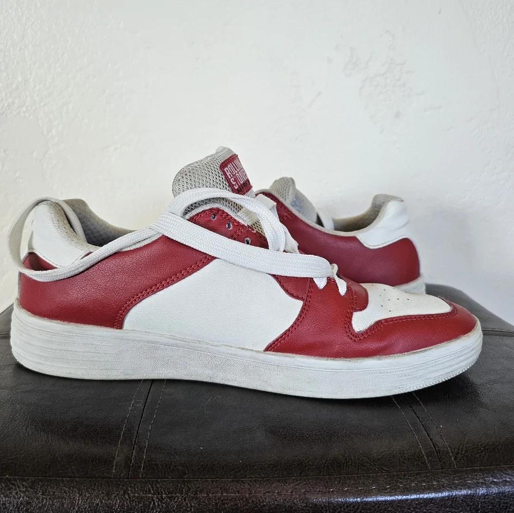 Rolling Stones X Mark Nason Leather Palmilla Marquee Red White Sneakers‎ 9.5